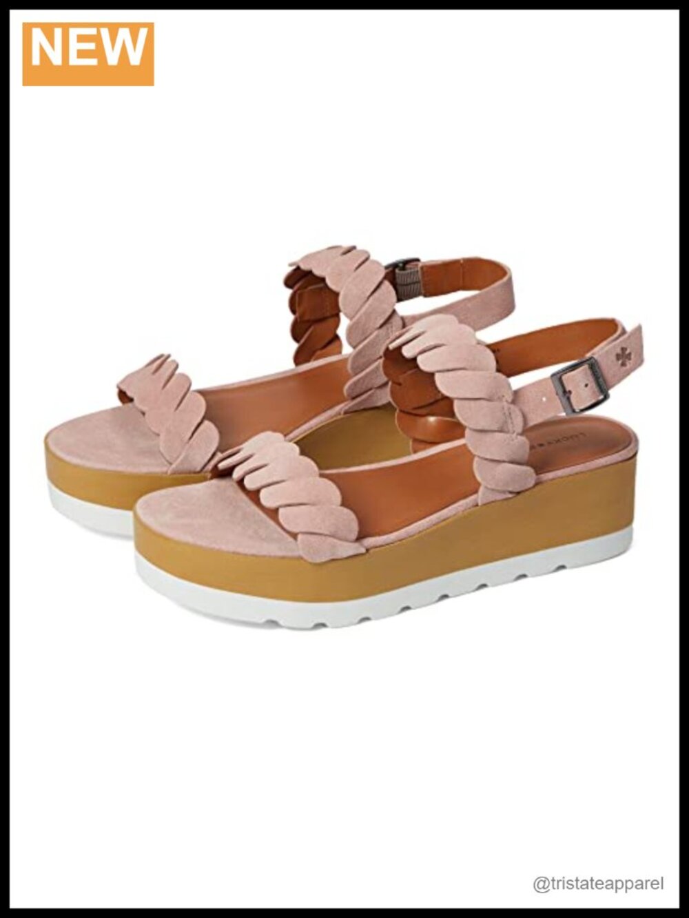 Leather Platform Wedge Sandals Buckle Closed Toe Slingback